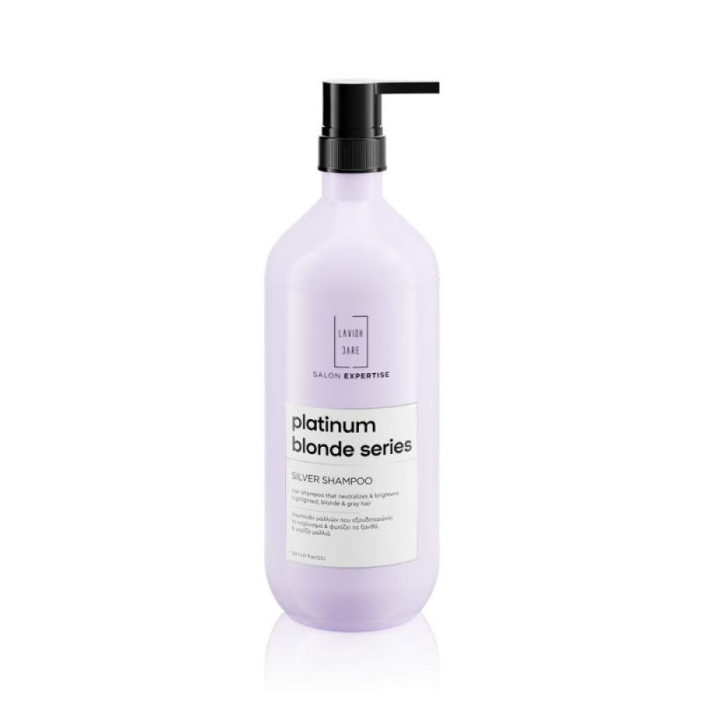 Piatinum Blonde Stries - Silver Shampoo/Шампунь для нейтралізації жовтизни 1000ml професійна серія
